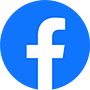 Facebook logo, a white lower-case f on a blue circle.